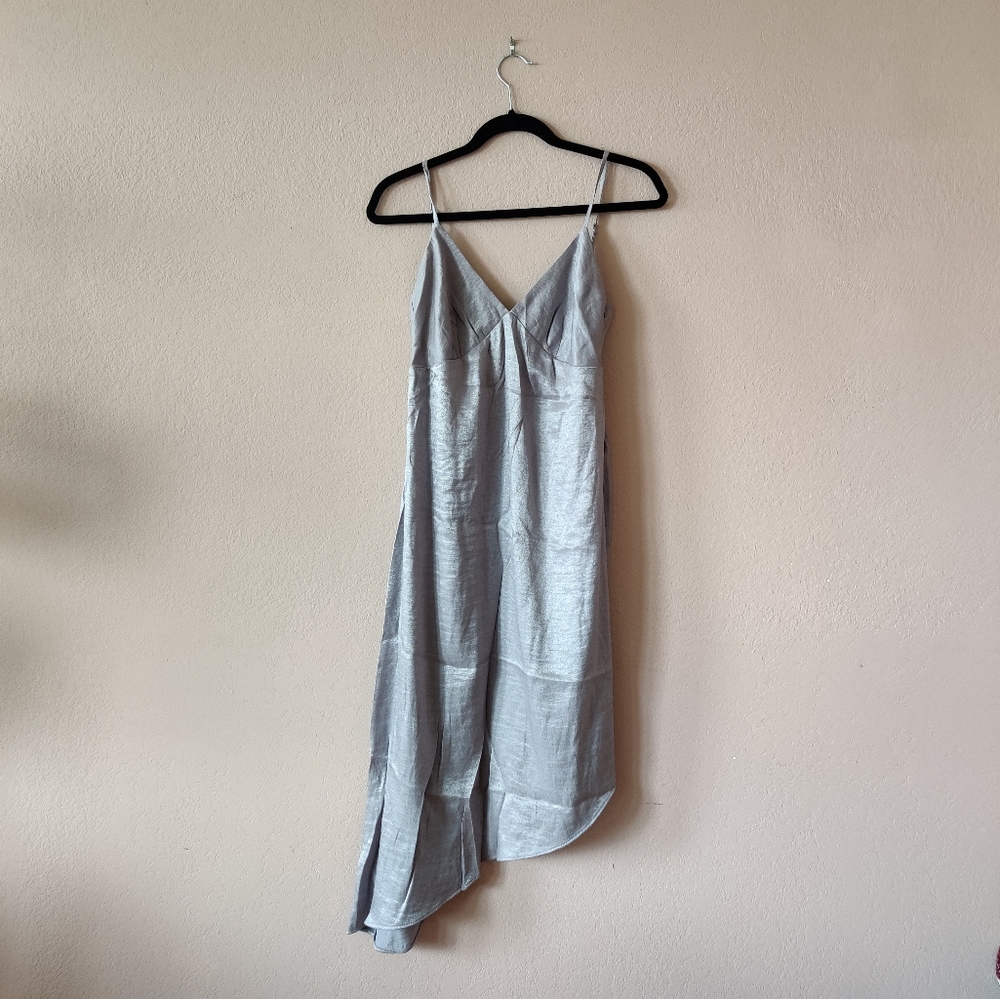 Moulinette souers asymmetric hem shimmer dress